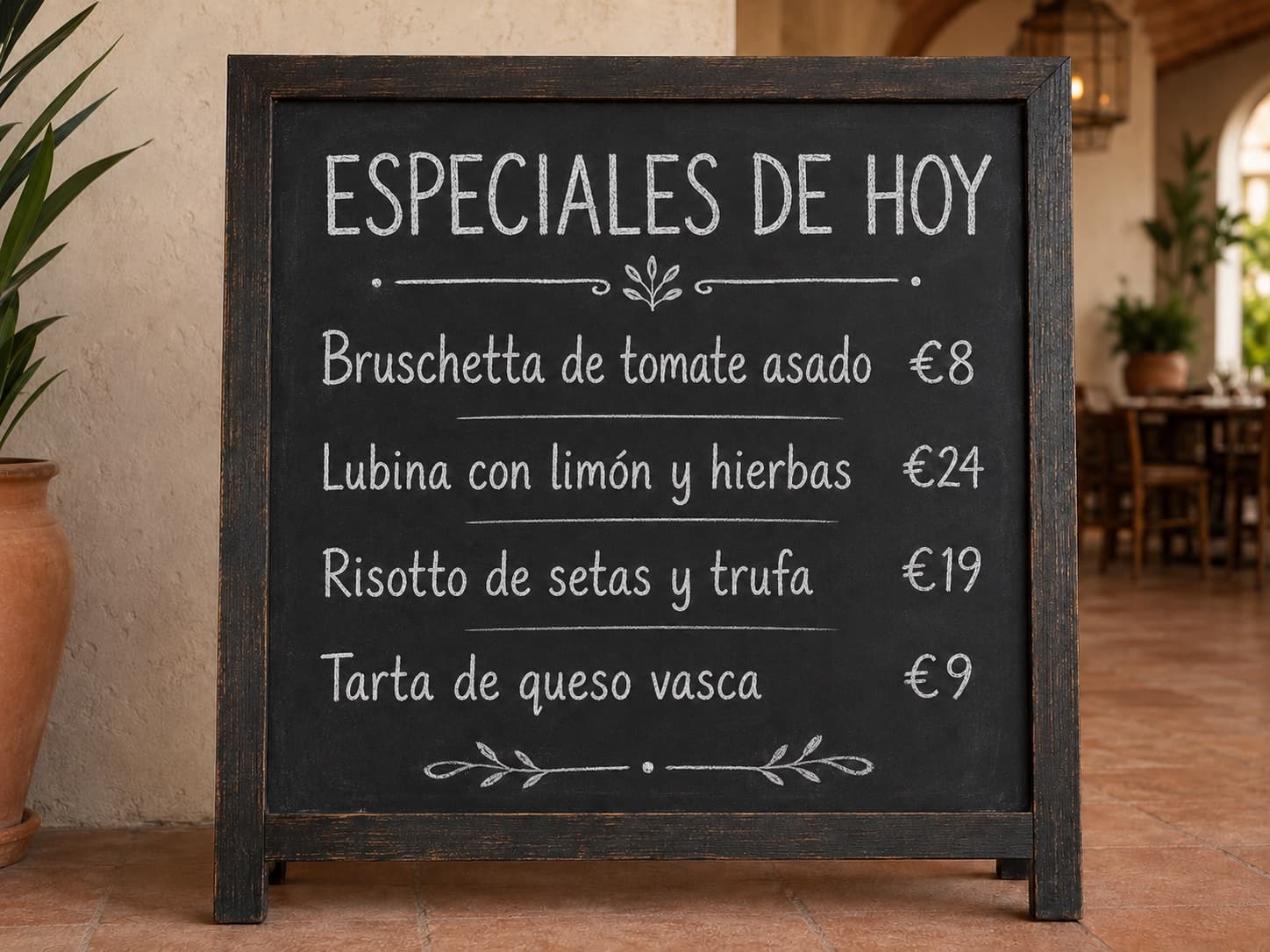 A phone photo of a specials chalkboard